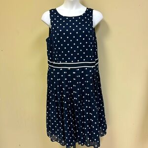 Plus size Talbots navy & white polka dot dress